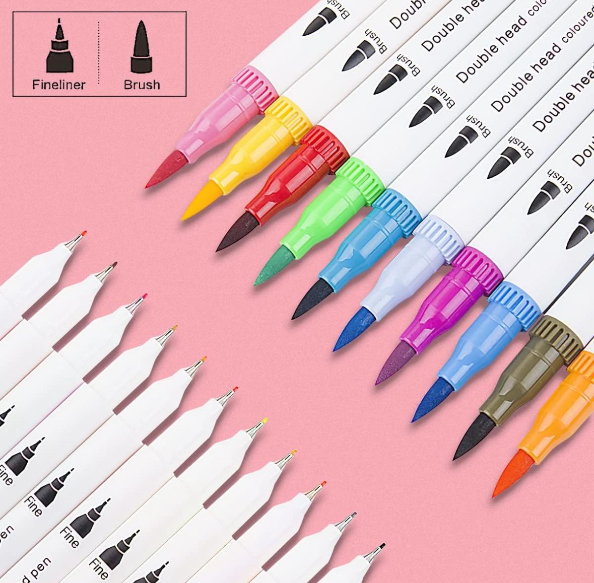 Miniatura 3 de Marcadores Doble Punta Pincel - cantidad: 12pcs